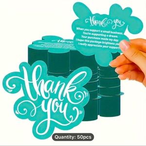 50pcs Double-Sided Thank You Cards Perfect for stores or online business New 🆕